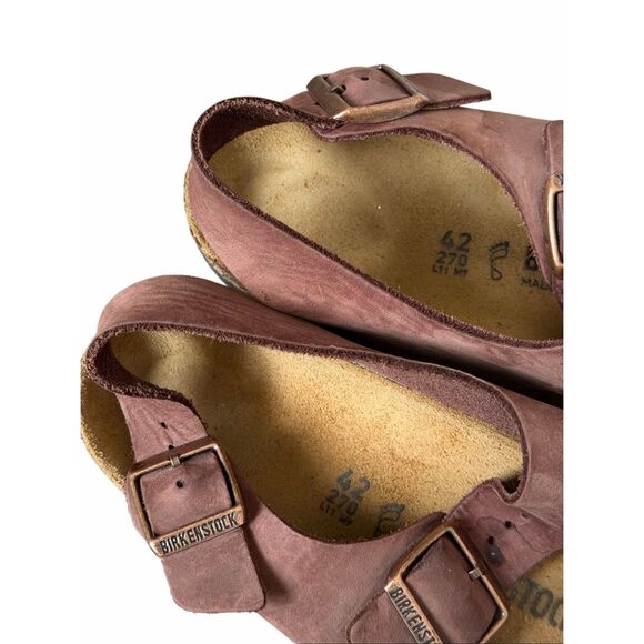 BIRKENSTOCK MILANO MEN\'S SANDALS HABANA OILED Brown LEATHER SIZE 42 main image 2